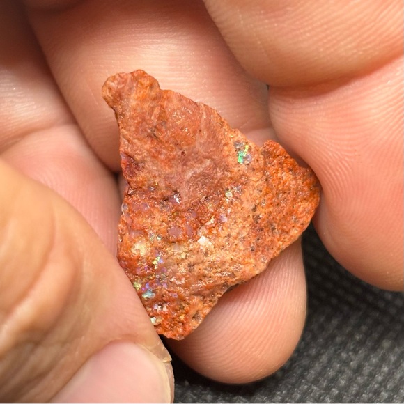 Unordinary Matrix Mexican Fire Opal Specimen With Sprouts of Blue & Green Color - Picture 6 of 13